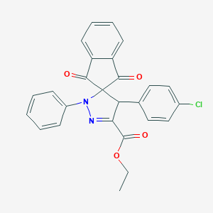 molecular formula C26H19ClN2O4 B283140 4'-(4-Chlorophenyl)-1,3-dioxo-1'-phenylspiro[indan-2,5'-[2]pyrazoline]-3'-carboxylic acid ethyl ester 
