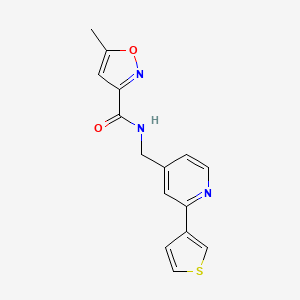 5-methyl-N-((2-(thiophen-3-yl)pyridin-4-yl)methyl)isoxazole-3-carboxamide