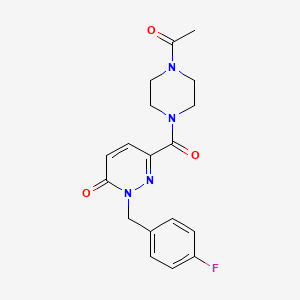 molecular formula C18H19FN4O3 B2831403 6-(4-acetylpiperazine-1-carbonyl)-2-(4-fluorobenzyl)pyridazin-3(2H)-one CAS No. 1203246-74-5