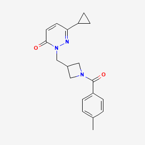 6-Cyclopropyl-2-[[1-(4-methylbenzoyl)azetidin-3-yl]methyl]pyridazin-3-one