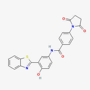 molecular formula C24H17N3O4S B2831424 N-(3-(苯并[4,5-d]噻唑-2-基)-4-羟基苯基)-4-(2,5-二氧代吡咯啉-1-基)苯甲酰胺 CAS No. 313405-85-5