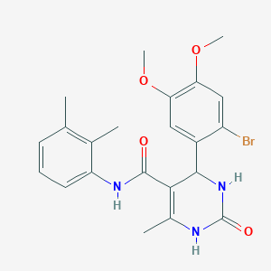 molecular formula C22H24BrN3O4 B2831427 4-(2-bromo-4,5-dimethoxyphenyl)-N-(2,3-dimethylphenyl)-6-methyl-2-oxo-1,2,3,4-tetrahydropyrimidine-5-carboxamide CAS No. 905791-01-7