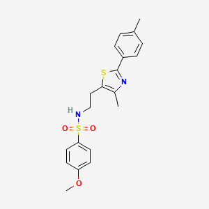 4-methoxy-N-[2-[4-methyl-2-(4-methylphenyl)-1,3-thiazol-5-yl]ethyl]benzenesulfonamide