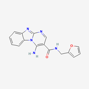 molecular formula C16H13N5O2 B2831443 4-amino-N-(furan-2-ylmethyl)pyrimido[1,2-a]benzimidazole-3-carboxamide CAS No. 881567-81-3