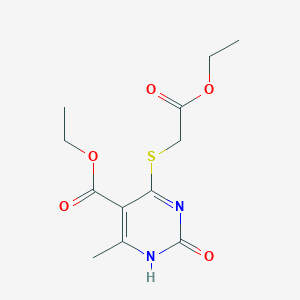 molecular formula C12H16N2O5S B2831457 ethyl 4-(2-ethoxy-2-oxoethyl)sulfanyl-6-methyl-2-oxo-1H-pyrimidine-5-carboxylate CAS No. 900002-07-5