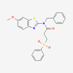 molecular formula C24H22N2O4S2 B2831460 N-benzyl-N-(6-methoxybenzo[d]thiazol-2-yl)-3-(phenylsulfonyl)propanamide CAS No. 900004-80-0