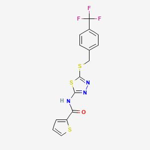 N-(5-((4-(trifluoromethyl)benzyl)thio)-1,3,4-thiadiazol-2-yl)thiophene-2-carboxamide