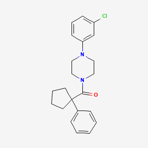 molecular formula C22H25ClN2O B2831462 4-(3-氯苯基)哌嗪基苯基环戊酮 CAS No. 1024379-33-6