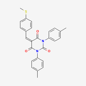 1,3-Bis(4-methylphenyl)-5-[(4-methylsulfanylphenyl)methylidene]-1,3-diazinane-2,4,6-trione