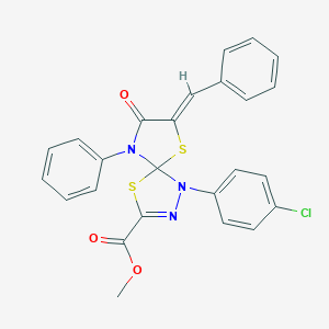 molecular formula C25H18ClN3O3S2 B283147 Methyl 7-benzylidene-1-(4-chlorophenyl)-8-oxo-9-phenyl-4,6-dithia-1,2,9-triazaspiro[4.4]non-2-ene-3-carboxylate 