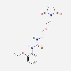 molecular formula C17H23N3O5 B2831472 1-(2-(2-(2,5-二氧代吡咯烷-1-基)乙氧基)乙基)-3-(2-乙氧基苯基)脲 CAS No. 2034204-67-4