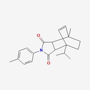 molecular formula C21H25NO2 B2831474 4-isopropyl-7-methyl-2-(p-tolyl)-3a,4,7,7a-tetrahydro-1H-4,7-ethanoisoindole-1,3(2H)-dione CAS No. 444336-81-6