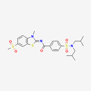 molecular formula C24H31N3O5S3 B2831476 (Z)-4-(N,N-二异丁基磺酰基)-N-(3-甲基-6-(甲磺酰基)苯并[d]噻唑-2(3H)-基亚甲基)苯甲酰胺 CAS No. 683238-03-1