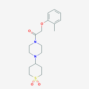 molecular formula C18H26N2O4S B2831479 1-(4-(1,1-dioxidotetrahydro-2H-thiopyran-4-yl)piperazin-1-yl)-2-(o-tolyloxy)ethanone CAS No. 1903249-95-5