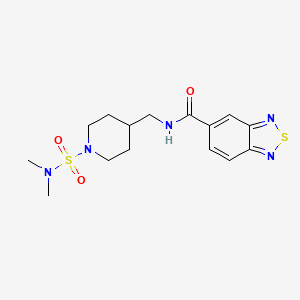 molecular formula C15H21N5O3S2 B2831482 N-((1-(N,N-dimethylsulfamoyl)piperidin-4-yl)methyl)benzo[c][1,2,5]thiadiazole-5-carboxamide CAS No. 2034356-22-2