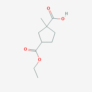 molecular formula C10H16O4 B2831485 3-(乙氧羰基)-1-甲基环戊烷-1-羧酸 CAS No. 1909336-36-2