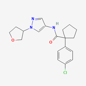1-(4-chlorophenyl)-N-(1-(tetrahydrofuran-3-yl)-1H-pyrazol-4-yl)cyclopentanecarboxamide
