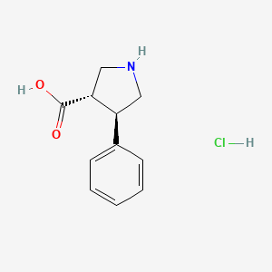 molecular formula C11H14ClNO2 B2831488 (3S,4R)-4-phenylpyrrolidine-3-carboxylic acid hydrochloride CAS No. 1049755-65-8