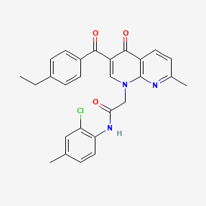 molecular formula C27H24ClN3O3 B2831492 N-(2-chloro-4-methylphenyl)-2-(3-(4-ethylbenzoyl)-7-methyl-4-oxo-1,8-naphthyridin-1(4H)-yl)acetamide CAS No. 894886-77-2