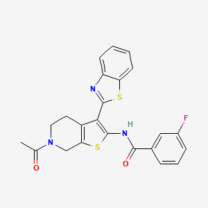 N-(6-acetyl-3-(benzo[d]thiazol-2-yl)-4,5,6,7-tetrahydrothieno[2,3-c]pyridin-2-yl)-3-fluorobenzamide