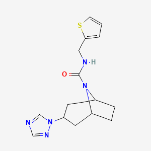 (1R,5S)-N-(thiophen-2-ylmethyl)-3-(1H-1,2,4-triazol-1-yl)-8-azabicyclo[3.2.1]octane-8-carboxamide
