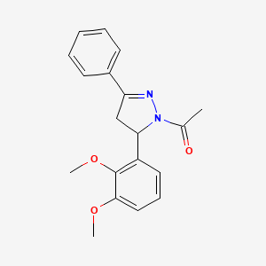 molecular formula C19H20N2O3 B2831509 1-(5-(2,3-二甲氧基苯基)-3-苯基-4,5-二氢-1H-吡唑-1-基)乙酮 CAS No. 431985-69-2