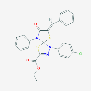 Ethyl 7-benzylidene-1-(4-chlorophenyl)-8-oxo-9-phenyl-4,6-dithia-1,2,9-triazaspiro[4.4]non-2-ene-3-carboxylate