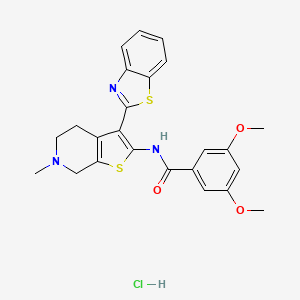 N-(3-(benzo[d]thiazol-2-yl)-6-methyl-4,5,6,7-tetrahydrothieno[2,3-c]pyridin-2-yl)-3,5-dimethoxybenzamide hydrochloride