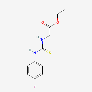 molecular formula C11H13FN2O2S B2831520 Ethyl 2-{[(4-fluoroanilino)carbothioyl]amino}acetate CAS No. 338773-28-7