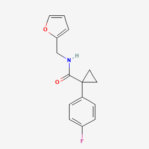 molecular formula C15H14FNO2 B2831521 1-(4-fluorophenyl)-N-(furan-2-ylmethyl)cyclopropanecarboxamide CAS No. 1091461-43-6