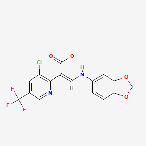 methyl (Z)-3-(1,3-benzodioxol-5-ylamino)-2-[3-chloro-5-(trifluoromethyl)-2-pyridinyl]-2-propenoate