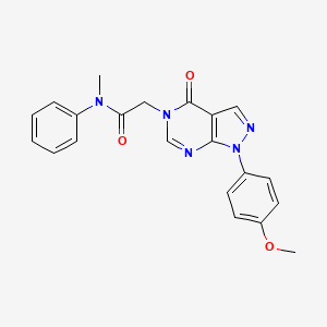 molecular formula C21H19N5O3 B2831527 2-[1-(4-methoxyphenyl)-4-oxo-1H,4H,5H-pyrazolo[3,4-d]pyrimidin-5-yl]-N-methyl-N-phenylacetamide CAS No. 2320543-74-4