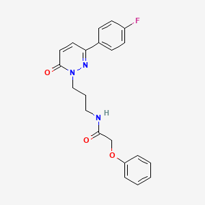 molecular formula C21H20FN3O3 B2831528 N-(3-(3-(4-fluorophenyl)-6-oxopyridazin-1(6H)-yl)propyl)-2-phenoxyacetamide CAS No. 1021056-50-7