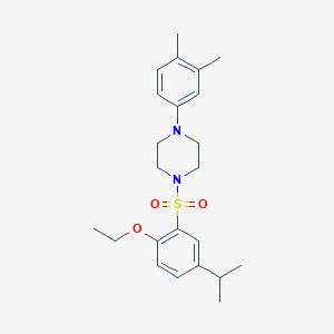 molecular formula C23H32N2O3S B2831542 1-(3,4-Dimethylphenyl)-4-[2-ethoxy-5-(propan-2-yl)benzenesulfonyl]piperazine CAS No. 1808731-23-8