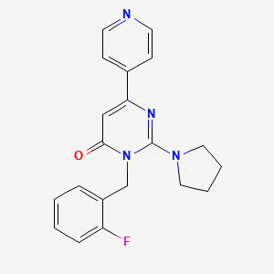 3-(2-fluorobenzyl)-6-(4-pyridyl)-2-(1-pyrrolidinyl)-4(3H)-pyrimidinone