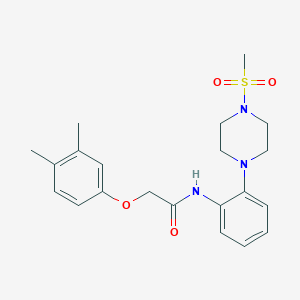 molecular formula C21H27N3O4S B283156 2-(3,4-dimethylphenoxy)-N-{2-[4-(methylsulfonyl)piperazin-1-yl]phenyl}acetamide 