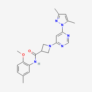 1-(6-(3,5-dimethyl-1H-pyrazol-1-yl)pyrimidin-4-yl)-N-(2-methoxy-5-methylphenyl)azetidine-3-carboxamide