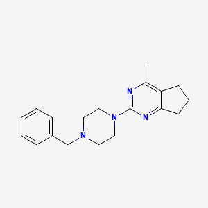 molecular formula C19H24N4 B2831572 2-(4-benzylpiperazino)-4-methyl-6,7-dihydro-5H-cyclopenta[d]pyrimidine CAS No. 88268-01-3
