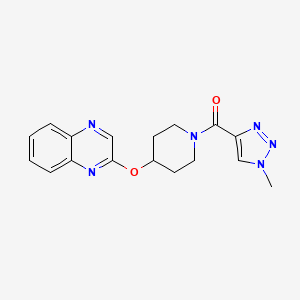 molecular formula C17H18N6O2 B2831586 (1-methyl-1H-1,2,3-triazol-4-yl)(4-(quinoxalin-2-yloxy)piperidin-1-yl)methanone CAS No. 1704987-50-7