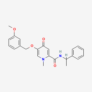 molecular formula C23H24N2O4 B2831588 5-((3-methoxybenzyl)oxy)-1-methyl-4-oxo-N-(1-phenylethyl)-1,4-dihydropyridine-2-carboxamide CAS No. 1021212-25-8