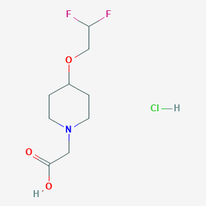 molecular formula C9H16ClF2NO3 B2831598 2-[4-(2,2-Difluoroethoxy)piperidin-1-yl]acetic acid;hydrochloride CAS No. 2551118-78-4