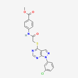 molecular formula C21H16ClN5O3S B2831602 methyl 4-(2-((1-(3-chlorophenyl)-1H-pyrazolo[3,4-d]pyrimidin-4-yl)thio)acetamido)benzoate CAS No. 893919-60-3