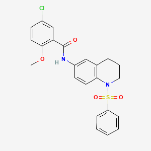5-chloro-2-methoxy-N-(1-(phenylsulfonyl)-1,2,3,4-tetrahydroquinolin-6-yl)benzamide