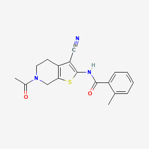 N-(6-acetyl-3-cyano-4,5,6,7-tetrahydrothieno[2,3-c]pyridin-2-yl)-2-methylbenzamide