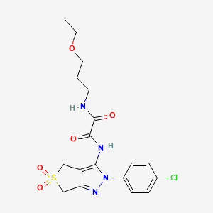 N1-(2-(4-chlorophenyl)-5,5-dioxido-4,6-dihydro-2H-thieno[3,4-c]pyrazol-3-yl)-N2-(3-ethoxypropyl)oxalamide