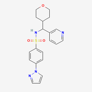 4-(1H-pyrazol-1-yl)-N-(pyridin-3-yl(tetrahydro-2H-pyran-4-yl)methyl)benzenesulfonamide