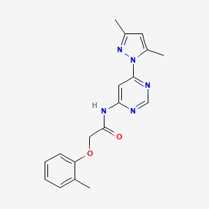 molecular formula C18H19N5O2 B2831623 N-(6-(3,5-dimethyl-1H-pyrazol-1-yl)pyrimidin-4-yl)-2-(o-tolyloxy)acetamide CAS No. 1428348-25-7