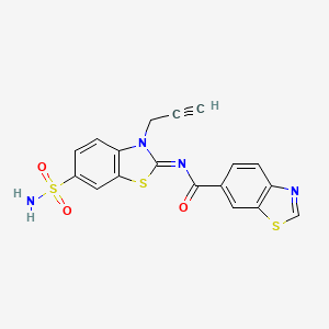 molecular formula C18H12N4O3S3 B2831627 (Z)-N-(3-(prop-2-yn-1-yl)-6-sulfamoylbenzo[d]thiazol-2(3H)-ylidene)benzo[d]thiazole-6-carboxamide CAS No. 865182-70-3