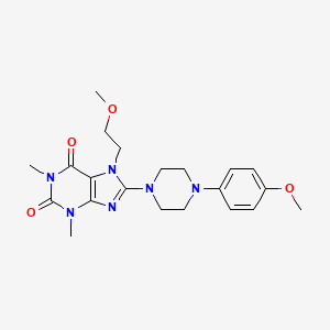 molecular formula C21H28N6O4 B2831629 7-(2-methoxyethyl)-8-[4-(4-methoxyphenyl)piperazin-1-yl]-1,3-dimethyl-2,3,6,7-tetrahydro-1H-purine-2,6-dione CAS No. 844660-42-0