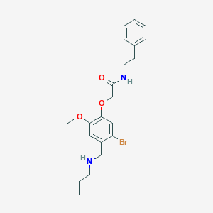 molecular formula C21H27BrN2O3 B283164 2-{5-bromo-2-methoxy-4-[(propylamino)methyl]phenoxy}-N-(2-phenylethyl)acetamide 